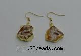 NGE258 13*18mm - 15*20mm freeform druzy agate earrings