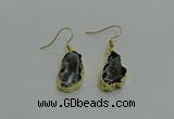 NGE263 13*18mm - 15*20mm freeform druzy agate earrings