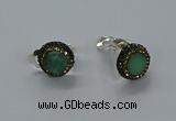 NGE283 15mm - 16mm coin australia chrysoprase earrings wholeasle