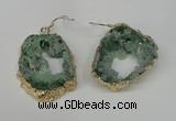 NGE32 30*35mm - 35*40mm freeform plated druzy agate earrings