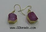 NGE323 10*14mm - 12*16mm freeform druzy agate gemstone earrings