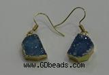 NGE324 10*14mm - 12*16mm freeform druzy agate gemstone earrings