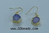 NGE332 9mm - 11mm freeform druzy agate earrings wholesale