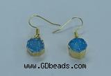 NGE334 9mm - 11mm freeform druzy agate earrings wholesale