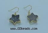 NGE345 14mm - 16mm star druzy agate earrings wholesale