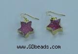 NGE348 14mm - 16mm star druzy agate earrings wholesale