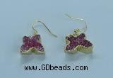 NGE356 10*14mm - 12*16mm butterfly druzy agate earrings wholesale