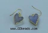 NGE370 13*13mm - 14*14mm heart druzy agate earrings wholesale