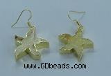 NGE389 20mm - 22mm starfish druzy agate earrings wholesale