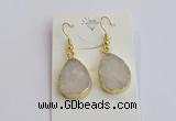 NGE400 15*20mm teardrop druzy agate gemstone earrings wholesale