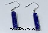 NGE411 5*18mm tube lapis lazuli earrings wholesale