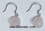 NGE428 10*10mm teardrop rose quartz earrings wholesale