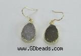 NGE45 12*15mm - 13*18mm teardrop druzy agate earrings