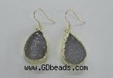 NGE46 15*20mm - 16*22mm teardrop druzy agate earrings