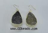 NGE47 20*28mm - 22*30mm teardrop druzy agate earrings