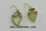 NGE5001 16*20mm - 18*25mm arrowhead lemon quartz earrings