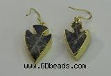 NGE5005 18*25mm - 20*30mm arrowhead labradorite earrings