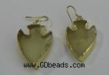 NGE5008 20*30mm - 25*30mm arrowhead lemon quartz earrings