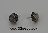 NGE5015 12mm freeform druzy agate gemstone earrings wholesale