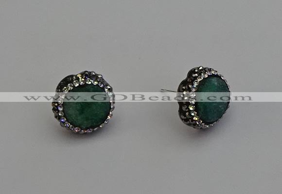 NGE5019 12mm freeform druzy agate gemstone earrings wholesale