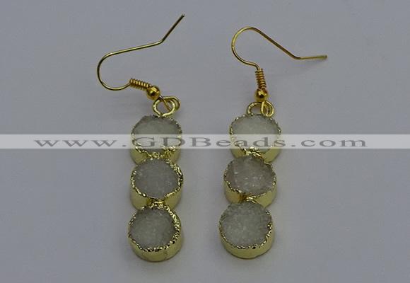 NGE5040 10*30mm - 10*32mm druzy agate gemstone earrings wholesale