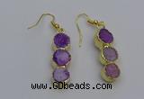 NGE5043 10*30mm - 10*32mm druzy agate gemstone earrings wholesale