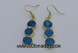 NGE5045 10*30mm - 10*32mm druzy agate gemstone earrings wholesale