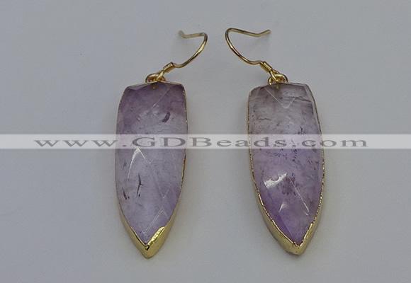 NGE5052 12*35mm - 15*40mm arrowhead amethyst pendants wholesale