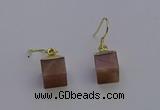 NGE5094 10*15mm cube moonstone gemstone earrings wholesale