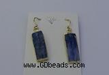 NGE5102 9*25mm rectangle blue kyanite earrings wholesale