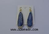 NGE5105 13*40mm flat teardrop blue kyanite earrings wholesale