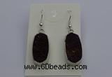 NGE5126 10*22mm - 12*25mm freeform plated druzy quartz earrings