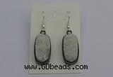 NGE5140 10*22mm - 12*25mm freeform plated druzy quartz earrings