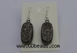 NGE5141 10*22mm - 12*25mm freeform plated druzy quartz earrings