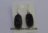 NGE5146 10*22mm - 12*25mm freeform plated druzy quartz earrings