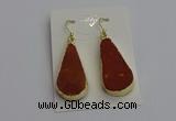 NGE5172 15*28mm - 15*30mm flat teardrop mookaite earrings