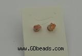 NGE5180 5*8mm - 6*10mm nuggets plated druzy quartz earrings