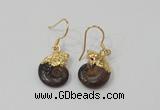 NGE56 12*16mm - 13*18mm ammonite gemstone earrings wholesale