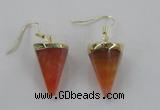 NGE61 14*20mm - 15*22mm cone agate gemstone earrings wholesale