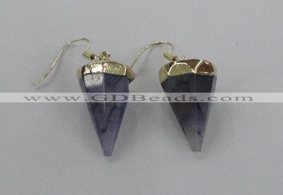 NGE63 14*20mm - 15*22mm cone agate gemstone earrings wholesale