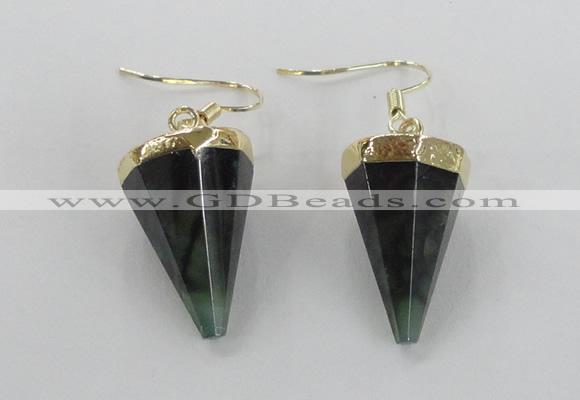 NGE65 14*20mm - 15*22mm cone agate gemstone earrings wholesale