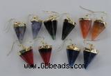 NGE66 14*20mm - 15*22mm cone agate gemstone earrings wholesale