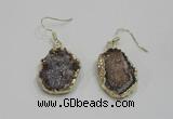 NGE80 18*25mm - 20*25mm freeform druzy agate gemstone earrings