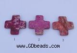 NGP03 5PCS 45*45mm cross dyed imperial jasper pendants wholesale