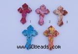 NGP04 5PCS 38*60mm cross dyed imperial jasper pendants wholesale