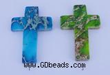 NGP05 5PCS 40*60mm cross dyed imperial jasper pendants wholesale