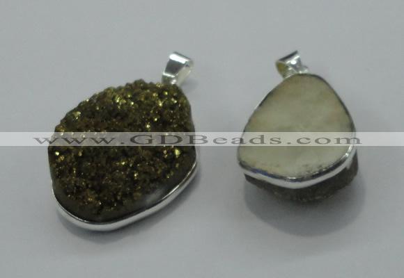 NGP1002 25*35mm - 35*45mm freeform druzy agate beads pendant