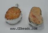 NGP1007 25*35mm - 35*45mm freeform druzy agate beads pendant