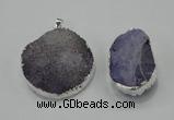 NGP1009 25*35mm - 35*45mm freeform druzy agate beads pendant