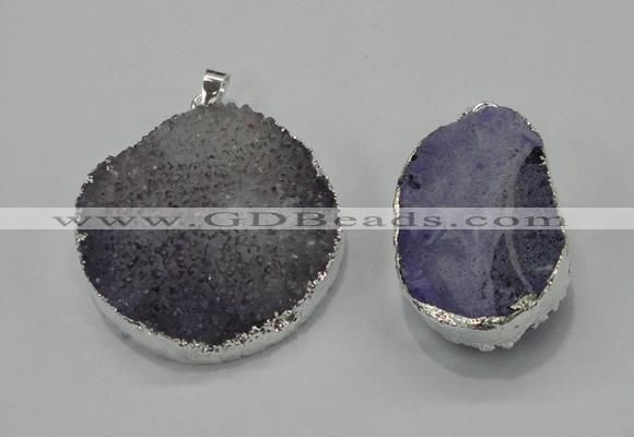 NGP1009 25*35mm - 35*45mm freeform druzy agate beads pendant